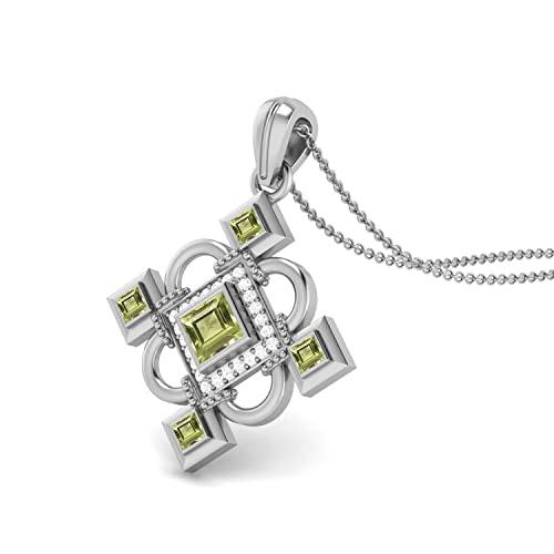 【並行輸入品】Charming 925 Sterling Silver Statement Pendant Necklace 4MM Squa_4