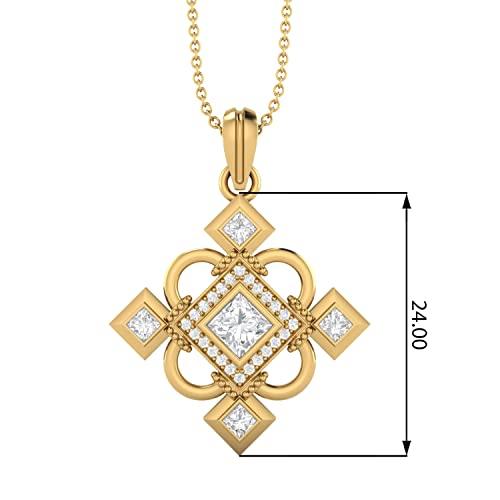 【並行輸入品】Charming 925 Sterling Silver Statement Pendant Necklace 4MM Squa_7