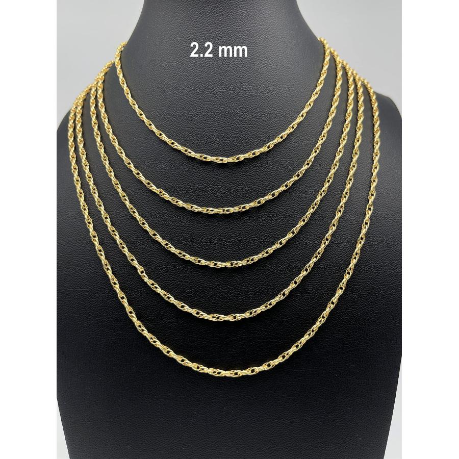 【並行輸入品】14K リアルゴールドネックレス レディース ダイヤモンドカットチェーンリンクネックレス 華奢なゴールドペンダントネックレス 2._6