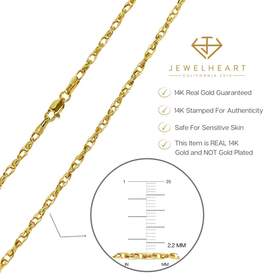 【並行輸入品】14K リアルゴールドネックレス レディース ダイヤモンドカットチェーンリンクネックレス 華奢なゴールドペンダントネックレス 2._9