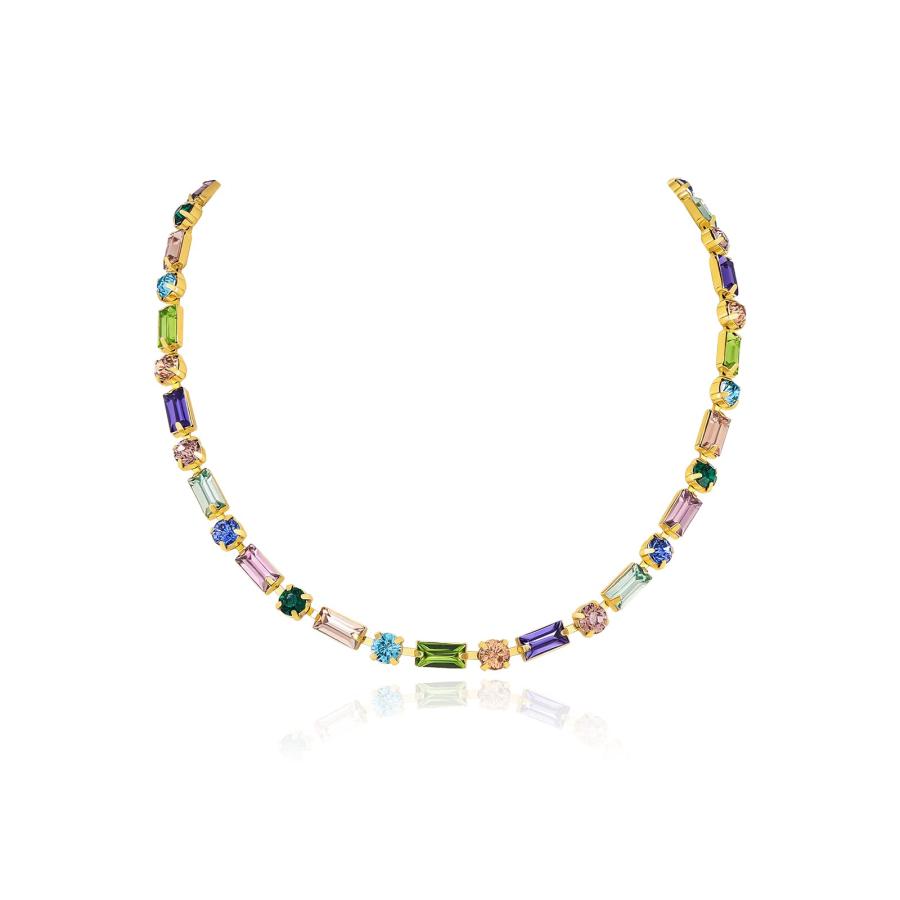 並行輸入品】Planch ゴールド カラフル 宝石 ネックレス