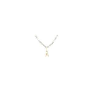 【並行輸入品】Wingirl Dainty 18K ゴールドメッキ イニシャルパールチェーンネックレス レディース ガールズ 長さ16インチ+3の画像