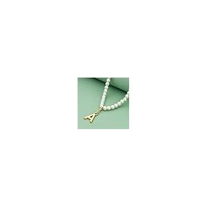 【並行輸入品】Wingirl Dainty 18K ゴールドメッキ イニシャルパールチェーンネックレス レディース ガールズ 長さ16インチ+3の画像