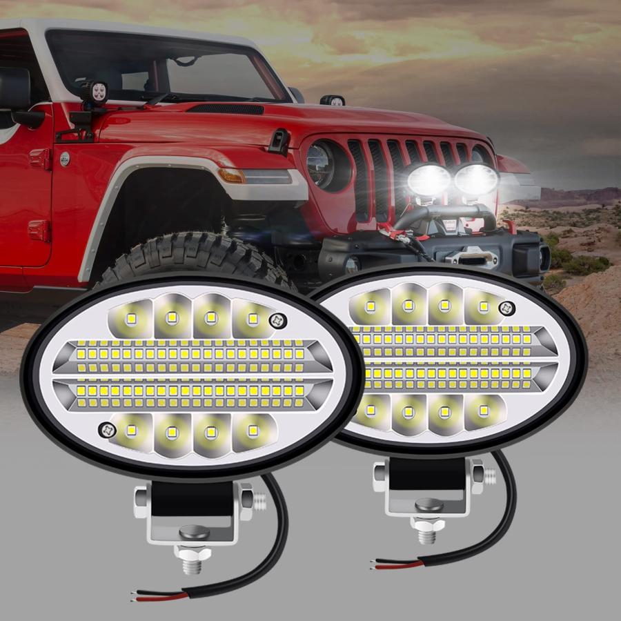 YnGia 楕円形LED作業灯 2個 ホワイト オフロード 運転 作業灯 YnGia 楕円形LED作業灯 2個 ホワイト オフロード 運転 作業灯