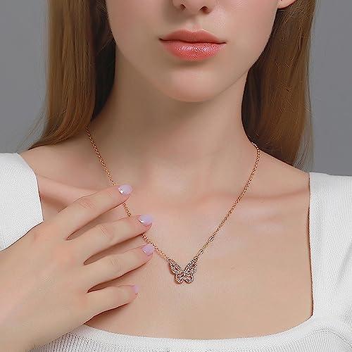 【並行輸入品】ペンダントネックレス レディース S925 シルバーメッキネックレス キュービックジルコニア バタフライネックレス ウェディング/の画像