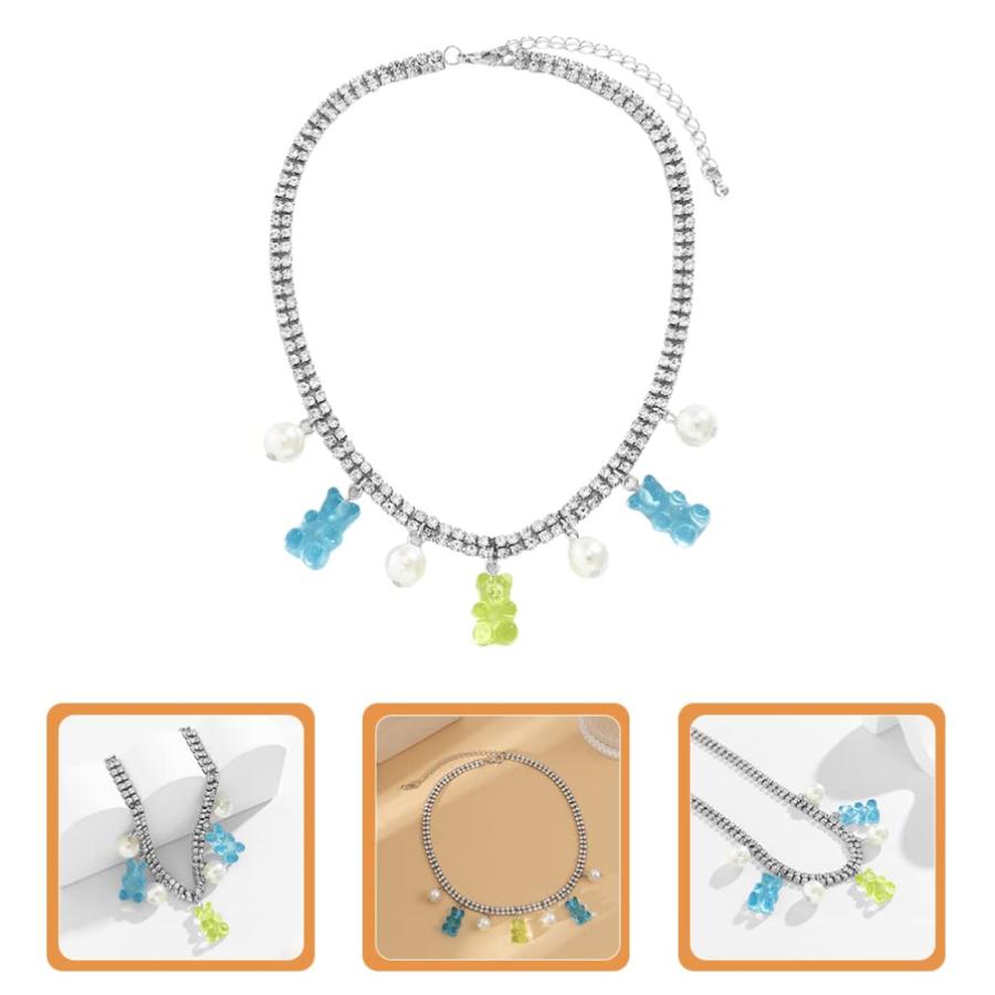 【並行輸入品】Holibanna Rhinestone Bear Necklace Claw Necklace Neck Jewelry Cu_9