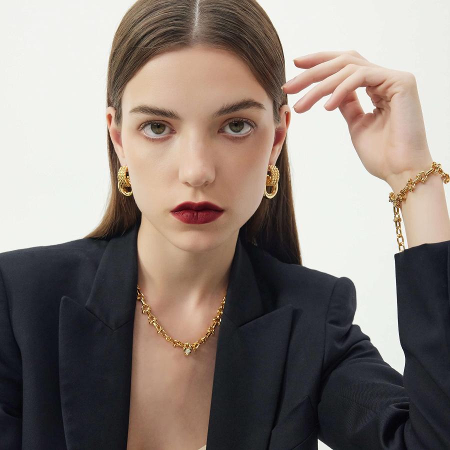 【並行輸入品】C.Paravano ネックレス レディース | 女性用ペンダントネックレス | 18Kゴールドメッキチェーンネックレス | ファ_9