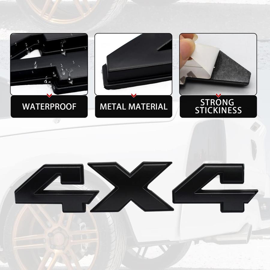 【並行輸入品】MSDZ 4x4 Emblem Black 8 Inch 3D Chrome Emblem Sticker Replacemenの画像