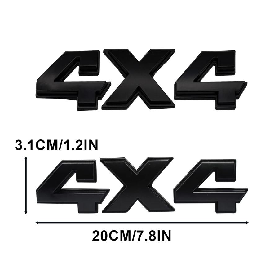 【並行輸入品】MSDZ 4x4 Emblem Black 8 Inch 3D Chrome Emblem Sticker Replacemenの画像