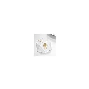 【並行輸入品】KECHO 14K / 18K イエローゴールド 守護天使ネックレス ハート クリスタル 天使の翼 ペンダント ネックレス 女性_8