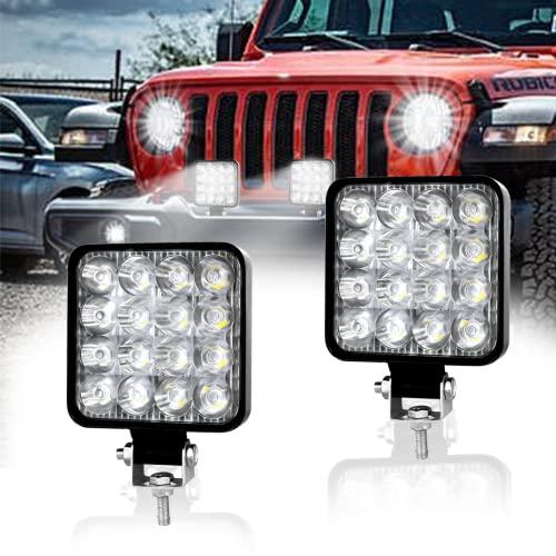 【並行輸入品】SKYWORLD 2Pcs 4inch 48W LED Pods Light Mini Work Light Bar Squarの画像