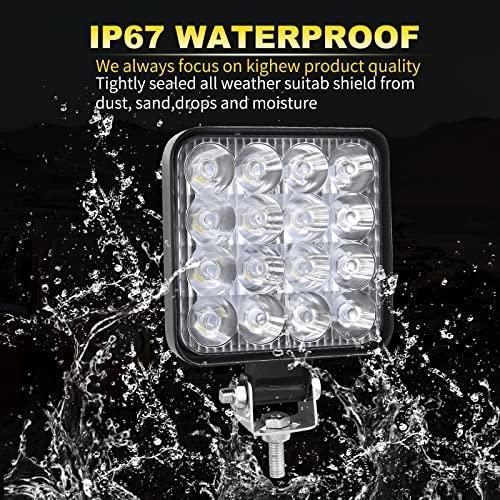 【並行輸入品】SKYWORLD 2Pcs 4inch 48W LED Pods Light Mini Work Light Bar Squarの画像