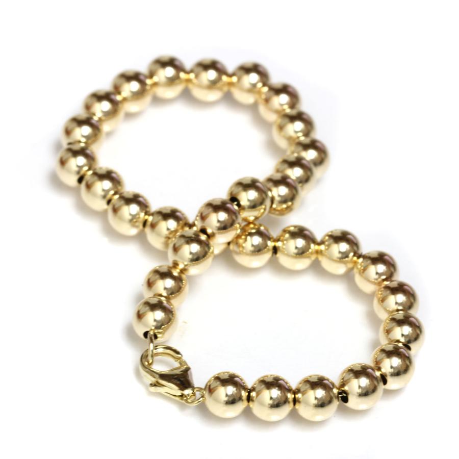 【並行輸入品】Seven Seas Pearls 14Kゴールドビーズ ラウンドポリッシュボールブレスレット ロブスタークラスプ 4mmビーズの画像