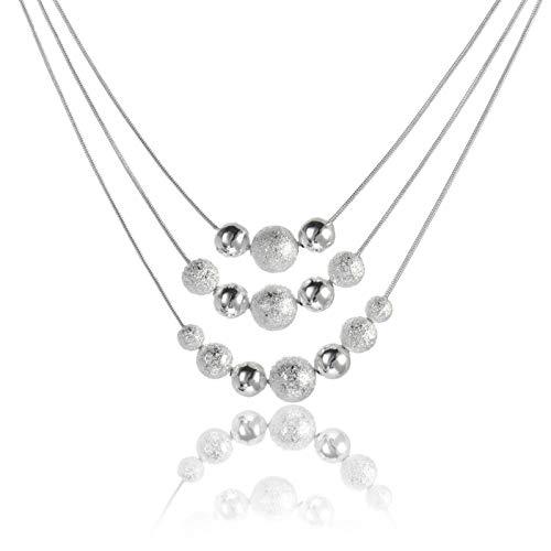 【並行輸入品】Silver Necklaces for Women Necklace Necklace Layered Multilayer_7