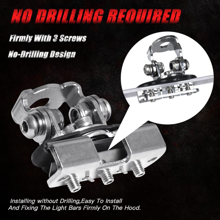 【並行輸入品】BWCaid Led Light Bar Mounting Brackets Kit 304 Stainless Steel U_6
