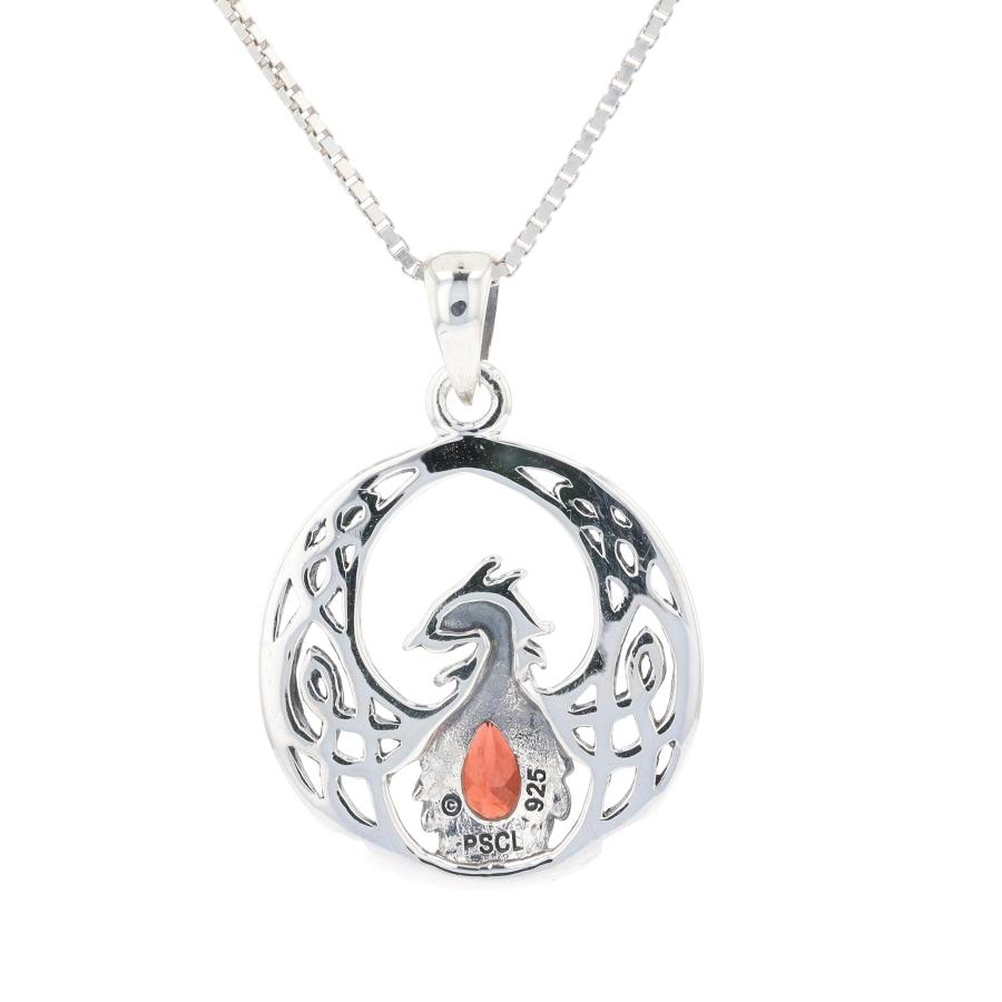 【並行輸入品】Jewelry Trends Silver Celtic Phoenix Pendant Necklace with Garne_9