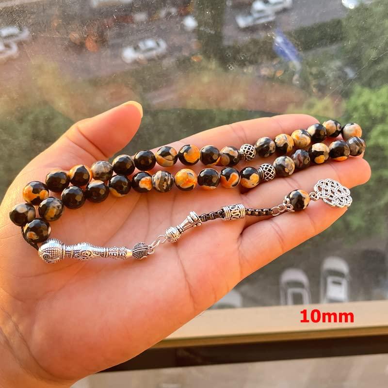 【並行輸入品】Tasbih Men Black agates Stone Muslim Prayer Beads Bracelet Turkiの画像