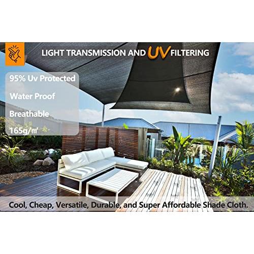 【並行輸入品】ZQXFZ Rectangle Square Sun Shade Sail 4.1x6m(13.45x19.69ft). Incの画像