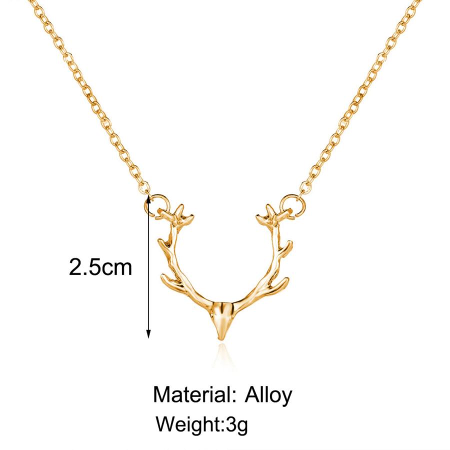 【並行輸入品】Allereyae ボーホー 鹿の角チョーカーネックレス ゴールド ヘラジカの頭 ペンダントネックレス ボヘミア 鹿のチョーカー_9