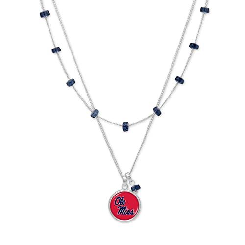 【並行輸入品】Ole Miss Rebels アイビーネックレス シルバーチェーン ジュエリーギフト 宝石なし， 宝石なし From the H