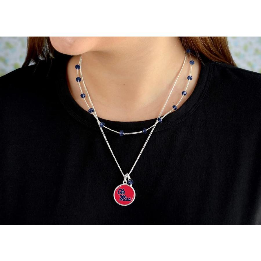 【並行輸入品】Ole Miss Rebels アイビーネックレス シルバーチェーン ジュエリーギフト 宝石なし， 宝石なし From the H