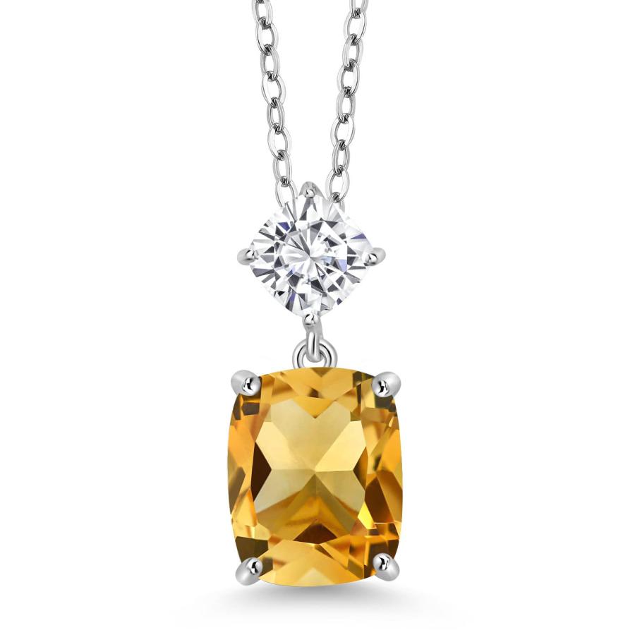 【並行輸入品】[Gem Stone King] 3.47カラット 天然 シトリン ネックレス レディース モアサナイト シルバー925 11月の画像