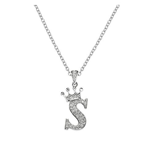 【並行輸入品】Women Clavicle Chain Crown 26 English Letters Full Diamond Penda_1
