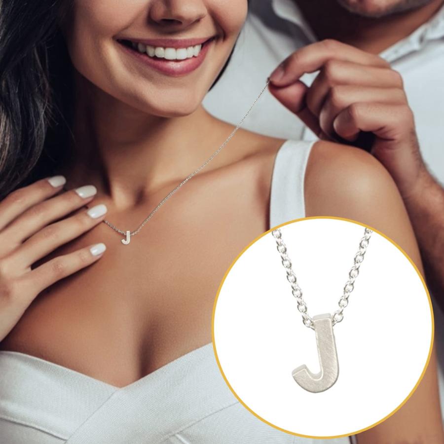 【並行輸入品】Women Collarbone Chain Tiny Silver Initial Necklace Gold Filled_3