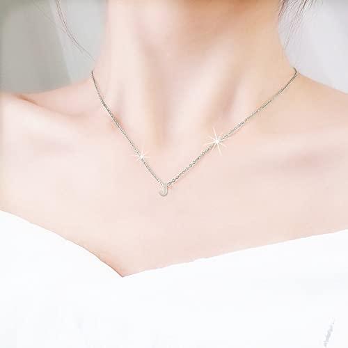 【並行輸入品】Women Collarbone Chain Tiny Silver Initial Necklace Gold Filled_7