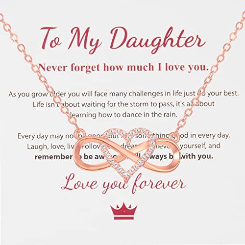 【並行輸入品】To My Daughter/To My Granddaughter インフィニティハートネックレス キュービックジルコニア 上品_1