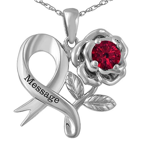 【並行輸入品】Rikelus 10K 14K 18K Personalised Birthstone Necklaces for Womenの画像