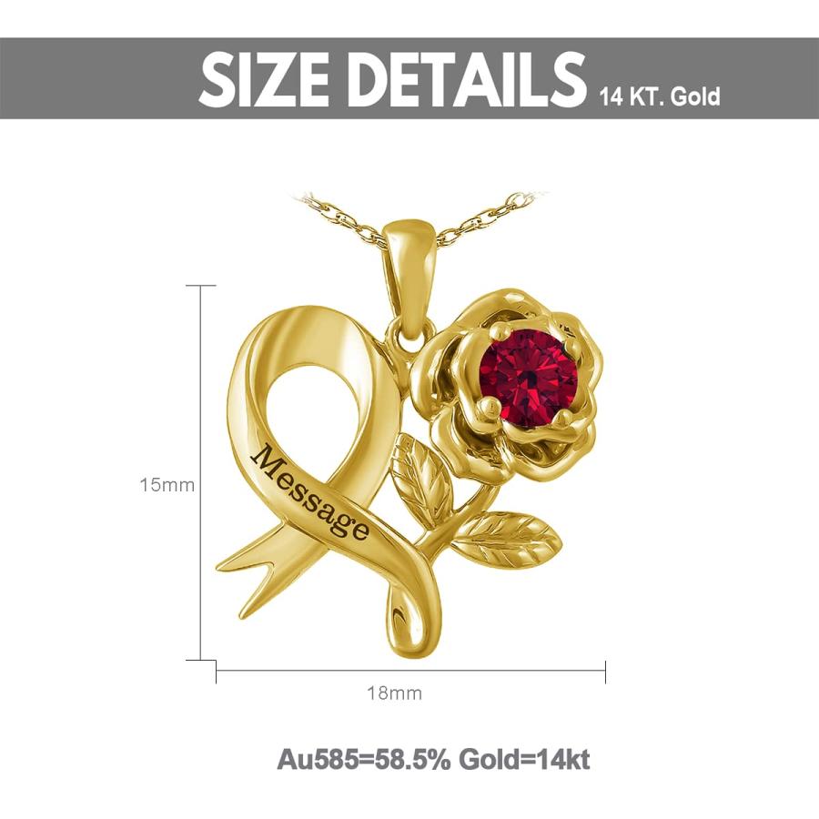 【並行輸入品】Rikelus 10K 14K 18K Personalised Birthstone Necklaces for Womenの画像