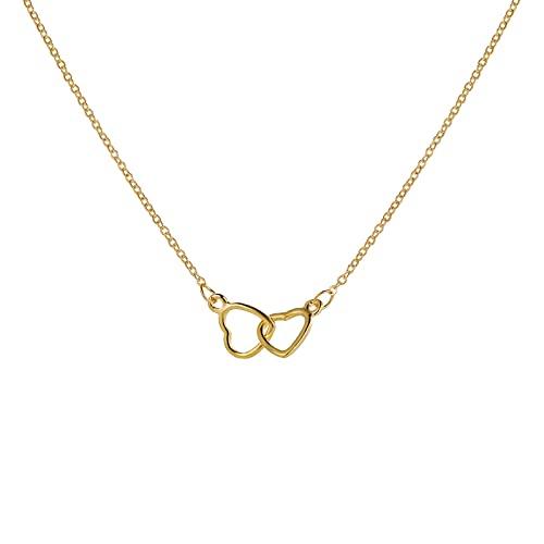 【並行輸入品】Layered Chain Necklaces Women Trendy Heart Double Ring Necklace_1