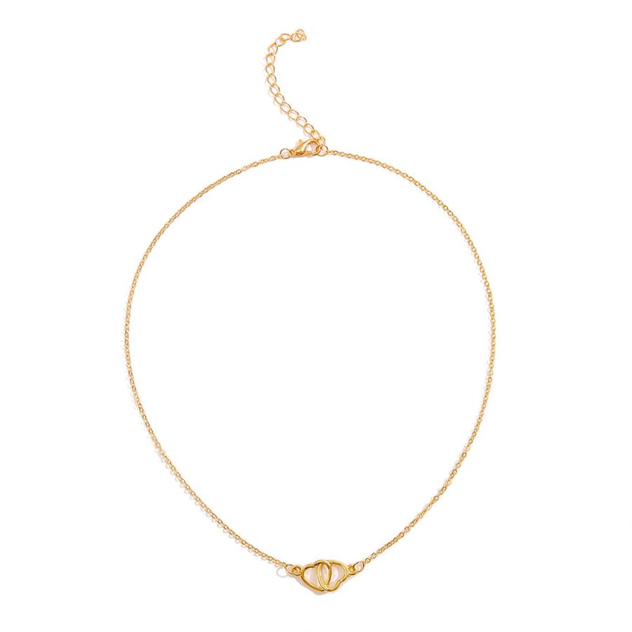 【並行輸入品】Layered Chain Necklaces Women Trendy Heart Double Ring Necklace_9