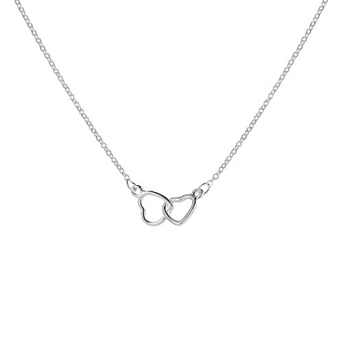 【並行輸入品】Dainty Trendy Layered Chain Necklace for Women Heart Double Ring_1