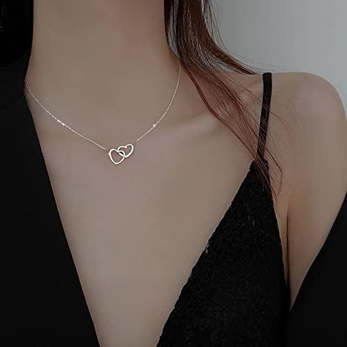 【並行輸入品】Dainty Trendy Layered Chain Necklace for Women Heart Double Ring_4
