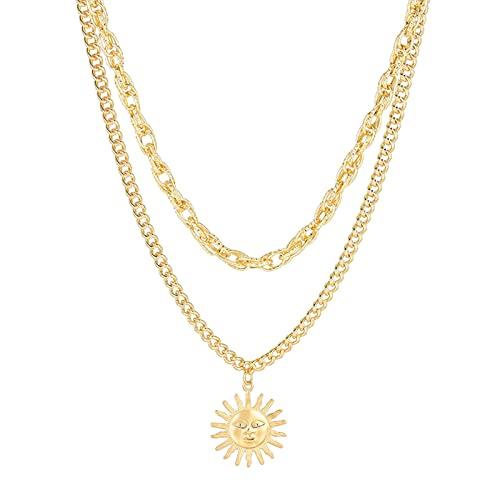 【並行輸入品】Trendy Layered Choker Necklaces for Women Girls Chunky Pendant G_1