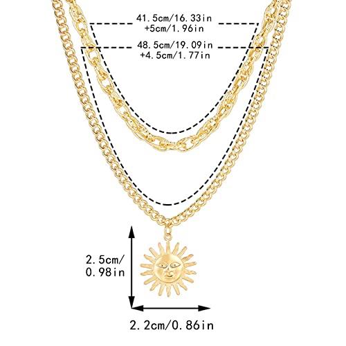 【並行輸入品】Trendy Layered Choker Necklaces for Women Girls Chunky Pendant G_7