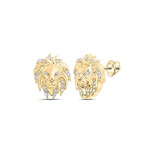 【並行輸入品】Dazzlingrock Collection 10kt Yellow Gold Mens Round White Diamonの画像
