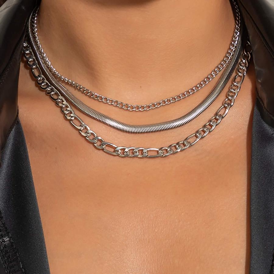 【並行輸入品】Snake Necklace for Women， Necklaces for Women Trendy Silver Plat_6