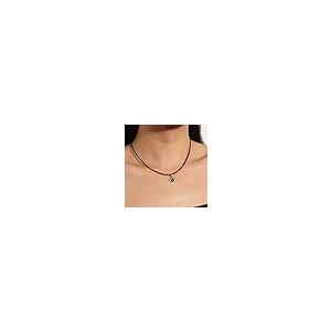 【並行輸入品】Aneneiceera ボーホーイーブルアイペンダントネックレス ブルーアイチョーカーネックレス トルコガラス レザーブラックロー_5