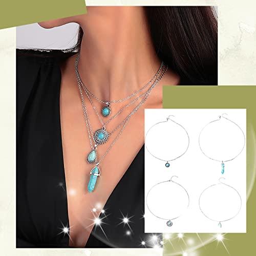 【並行輸入品】Women Layering Pendant Chain Necklaces Sun Hexagonal Column Wate_4