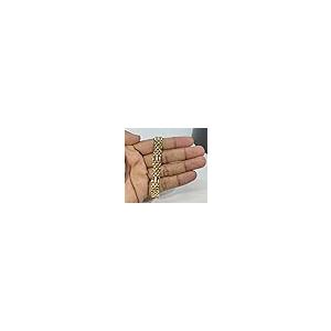 【並行輸入品】Animas Jewels ヴィンテージリンクブレスレット メンズ ラウンドカット 人工ダイヤモンド 14K リアルイエローゴール_4