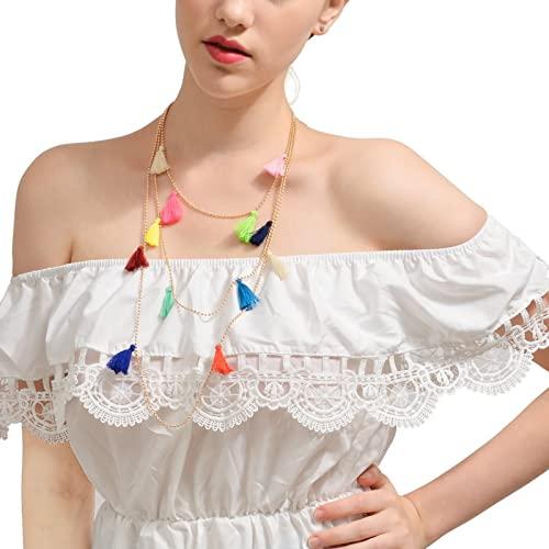 【並行輸入品】Stfery Trendy Necklace for Women， Layered Necklace Gold Plated C_4