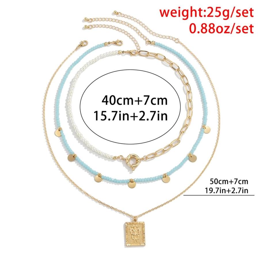 【並行輸入品】Stfery Bead Necklaces for Women， Trendy Necklaces for Teen Girls_3