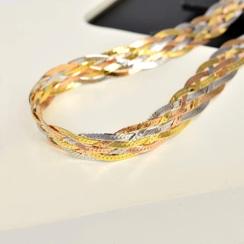 【並行輸入品】Choker necklace for women Trendy S925 Pure Silver Gold Plated Woの画像