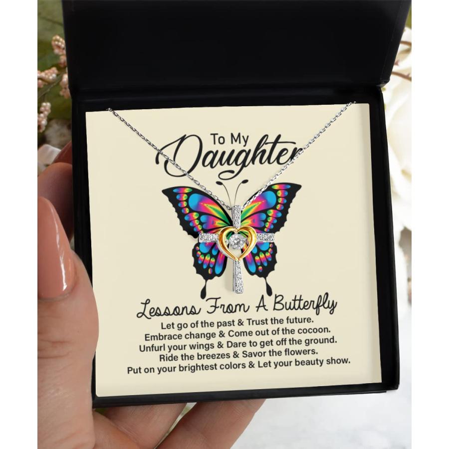 【並行輸入品】925 Sterling Silver Daughter Necklace, To My Daughter From Mom,の画像