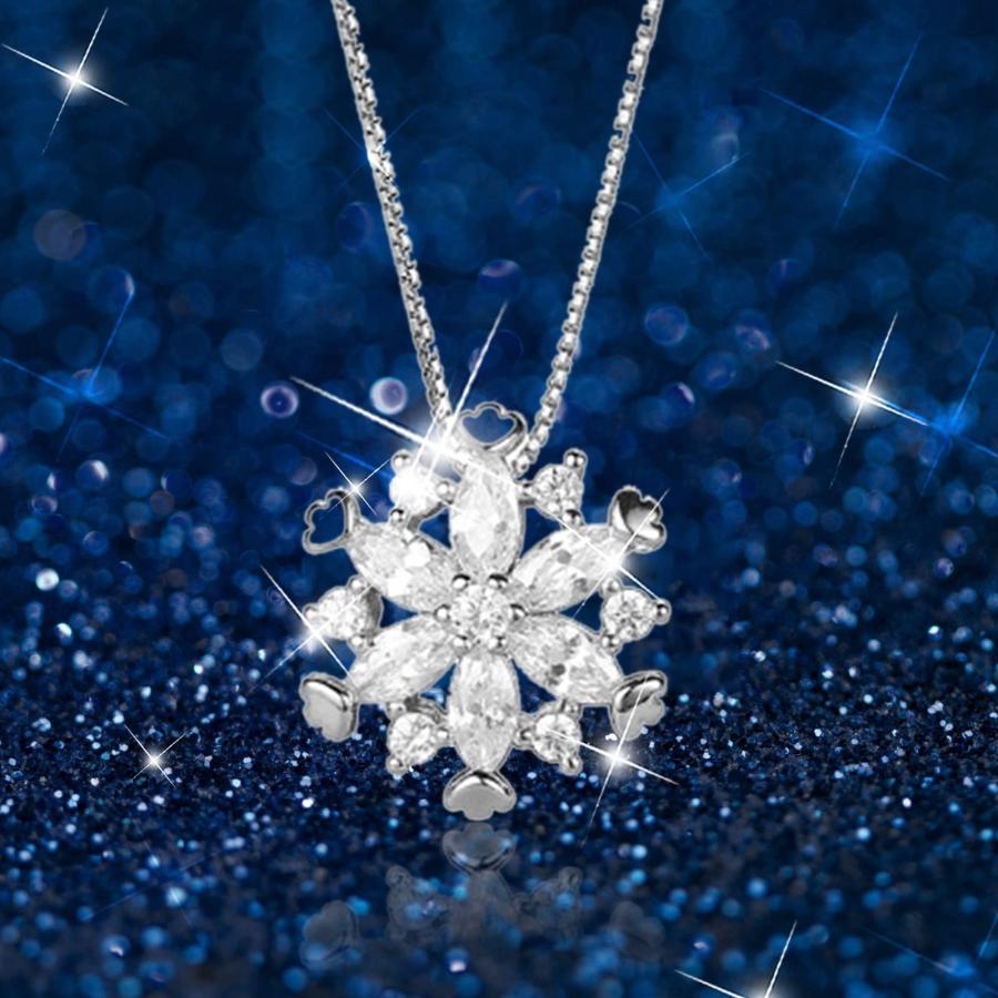 【並行輸入品】Rhinestone Choker Necklace Silver Snowflake Necklaces Fashion Cr_3