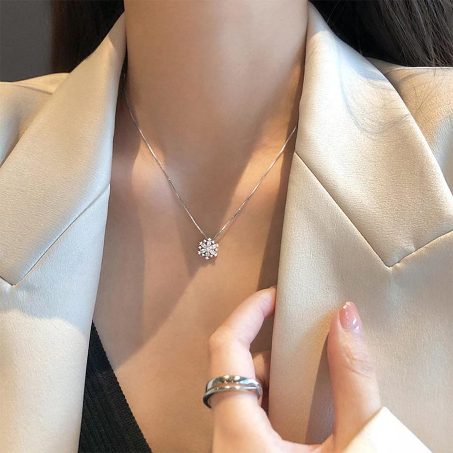 【並行輸入品】Rhinestone Choker Necklace Silver Snowflake Necklaces Fashion Cr_9