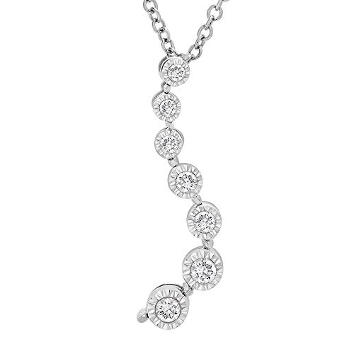 【並行輸入品】Timeless Love 1/10 CT ダイヤモンド ミラクルプレート ペンダントセット スターリングシルバー 18インチ ケ_1